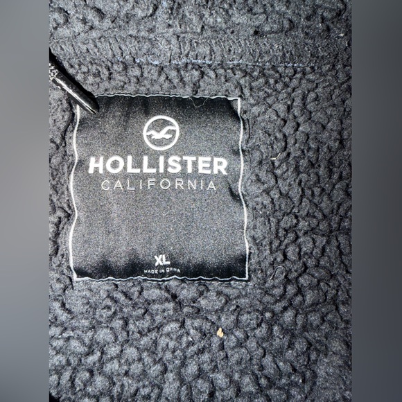 Hollister Blue Sherpa Lined Sweater Full  Zip Hoodie - Picture 3 of 6